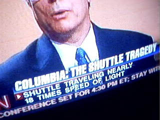 CNN says shuttle travelling 18 times the speed of light