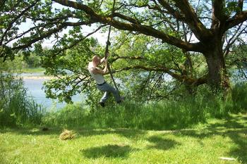 Swinging away...