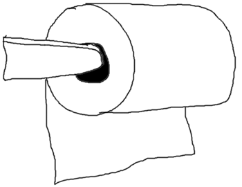 toilet paper under the roll