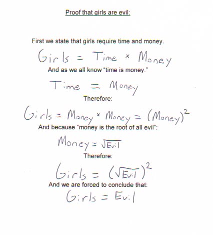 Proof that girls are evil