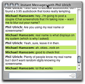 iChat in text mode