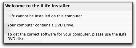 iLife won't install from CD