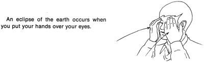 An eclipse of the earth occurs when you put your hands over your eyes.