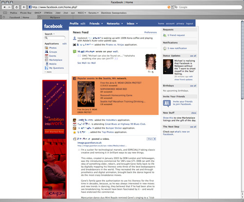 Facebook Main Page