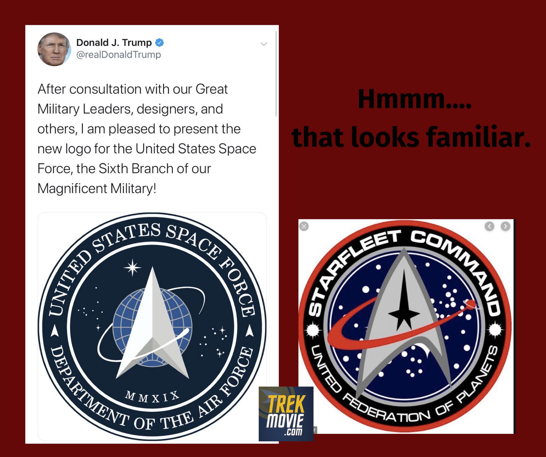 The US Space Force Logo is bascially the Starfleet logo