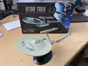Photo of a model of the original Star Trek USS Enterprise