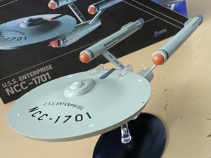 Photo of a model of the original Star Trek USS Enterprise