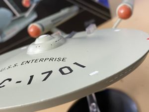 Photo of a model of the original Star Trek USS Enterprise