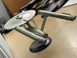 Photo of a model of the original Star Trek USS Enterprise