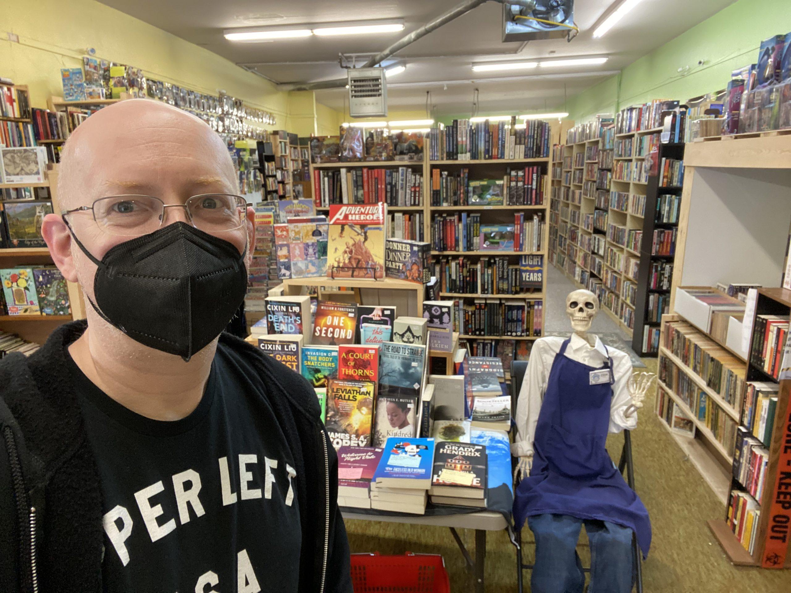 Me standing in a bookstore.