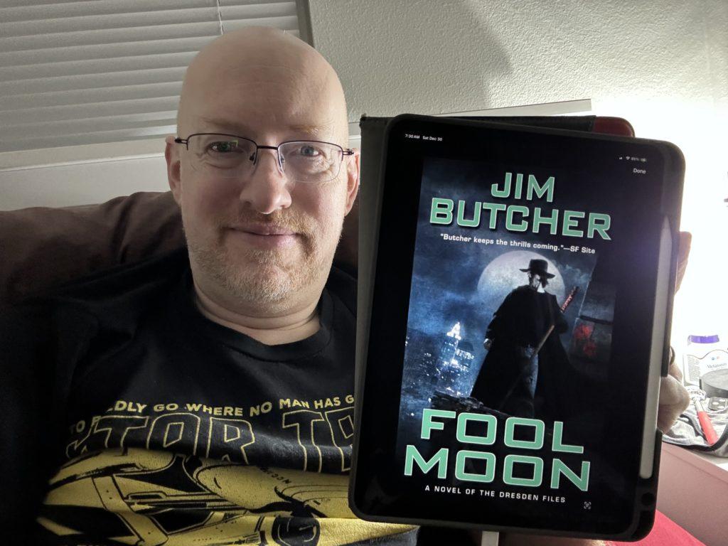 Me holding Fool Moon on my iPad