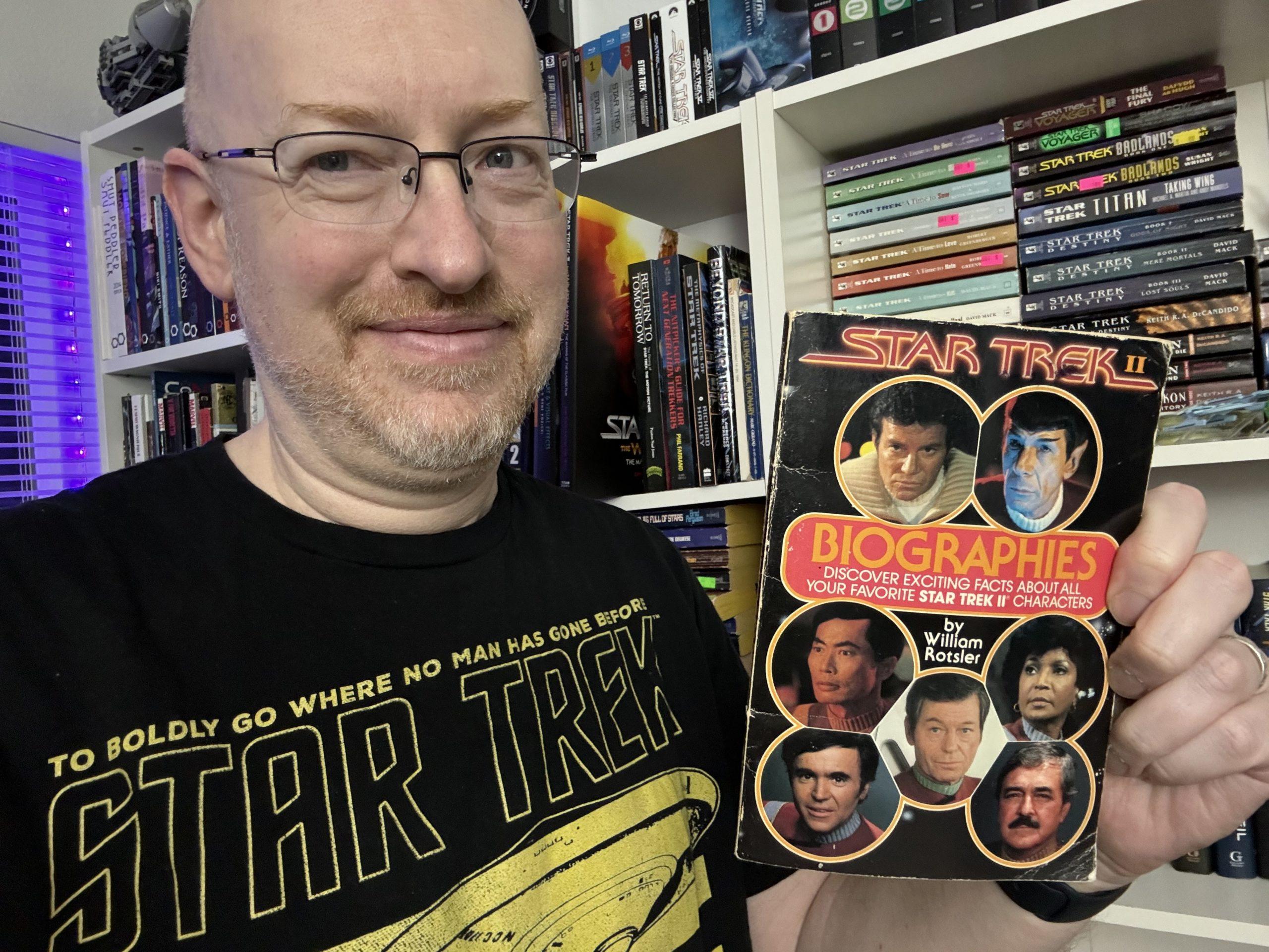 Me holding Star Trek II Biographies