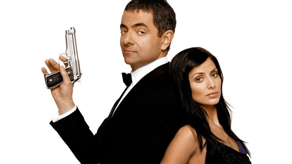 Rowan Atkinson and Natalie Imbruglia from the poster for Johnny English