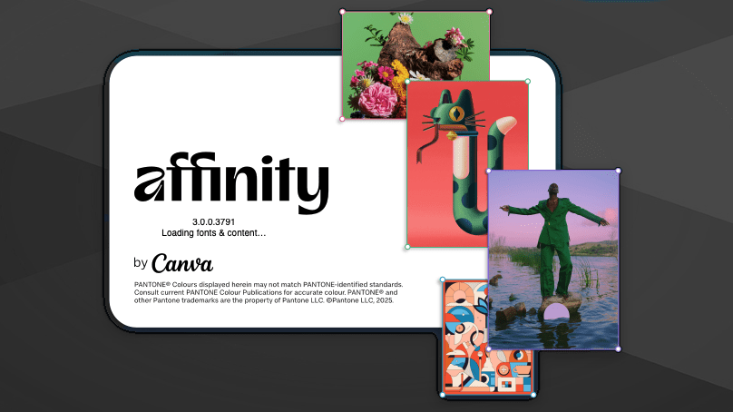 The Affinity by Canva startup splash screen.
