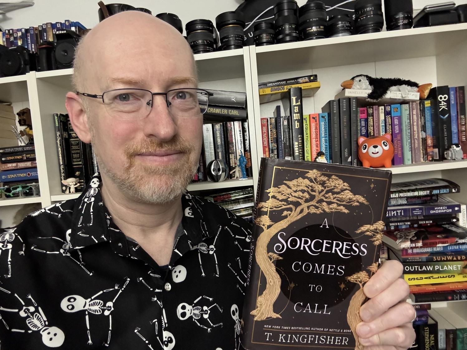 Me holding A Sorceress Comes to Call